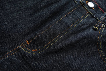 Mens Jeans Selvedge Denim Jeans for Man Silver Button Loose Fit Handmade 15 Oz