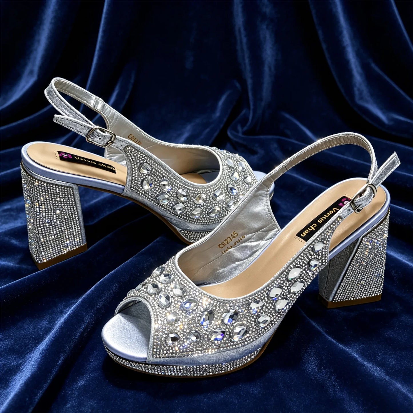 2026 Chic Fuchsia Peep Toe Heels with Sparkling Diamond Accents - Italian Designed Matching Pump and Bag Set for Stunning Party