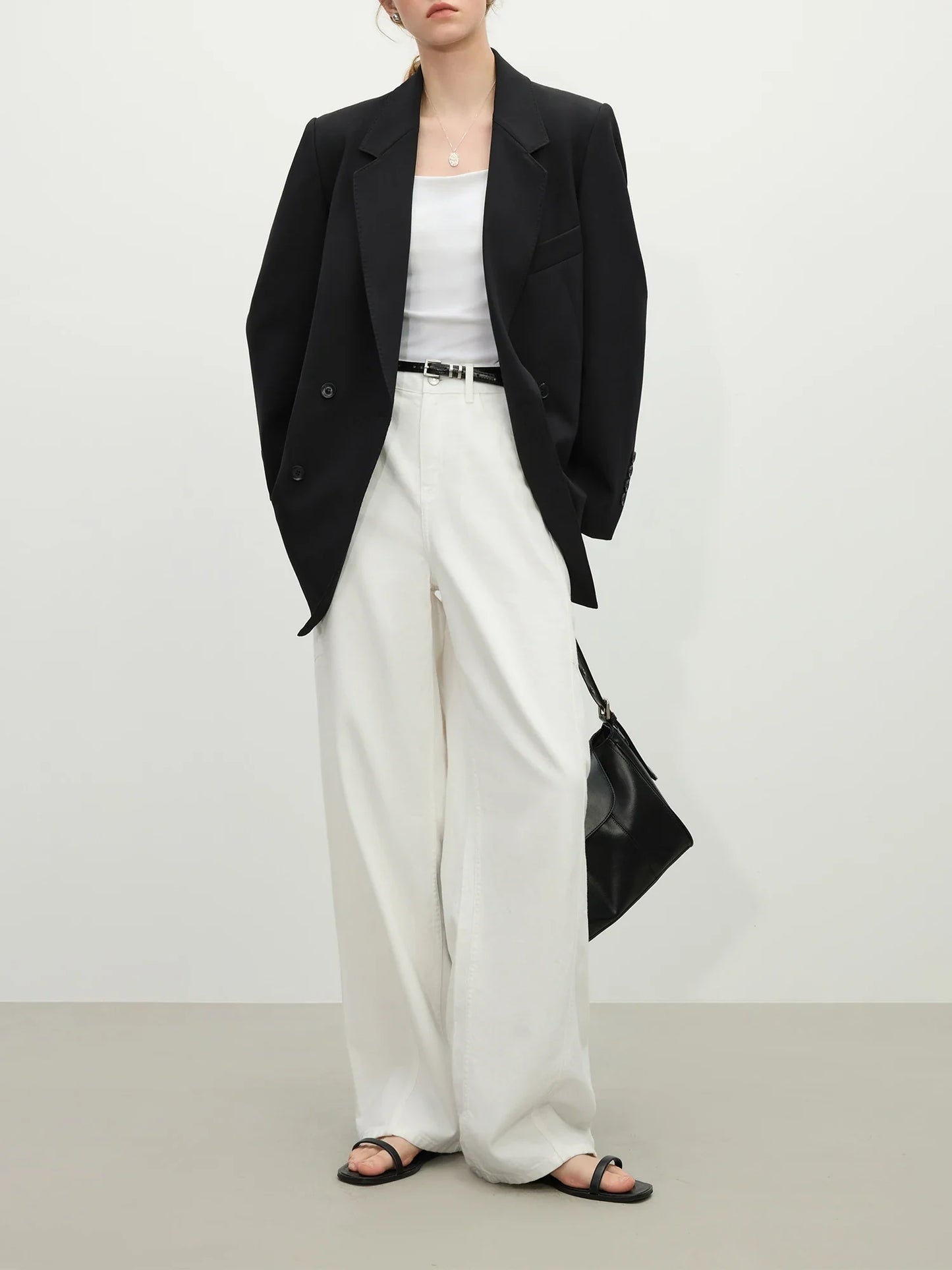 Chic Double-breasted Casual Blazer Jacket for Women Spring 2025 New Style High-end Loose Lazy Style Top 25FS11097