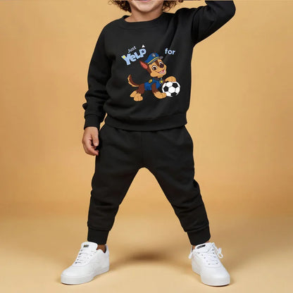 Spring Fall Boys O Neck Pullover and Sweatpant Two Piece Set Children's Casual Hoodies Sets Kids Sport Clothes Suit