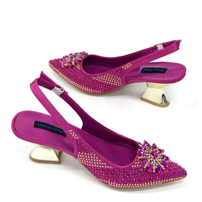 Elegant Women's Shoes and Bag Sets Wedding Party Bags and Shoes Comfortable Mid Heel Shoes Commuting Shoes for Women