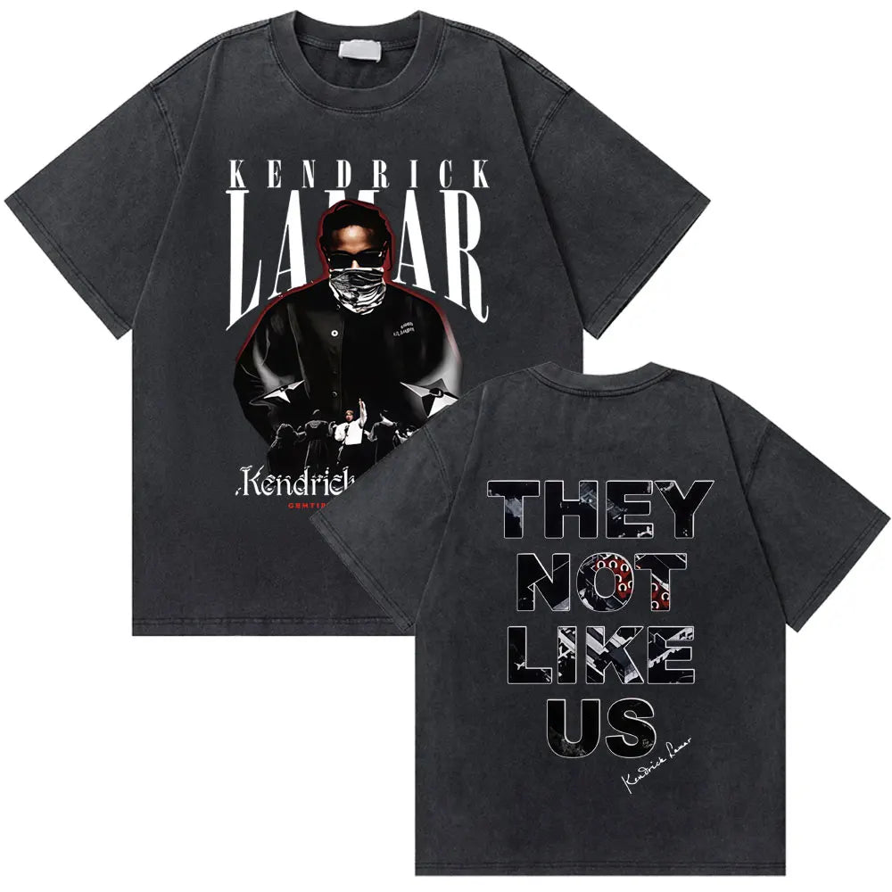 Washed Vintage Rapper Kendrick Lamar Good Kid Money Trees T-shirts Men Hip Hop Retro Oversized Tshirt Male Fashion Trend T Shirt