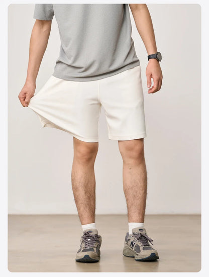 2026 Summer New 340g Twill Knit Men Shorts Casual Loose Fit Sweatpants Shorts Solid Color Breathable Jogger Shorts