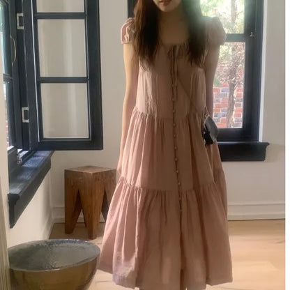 Spring 2025 Chic A-Line Dr Korean Sle Long Svel Women's Faionable Gown Ele Personali Commute Suitable Dr