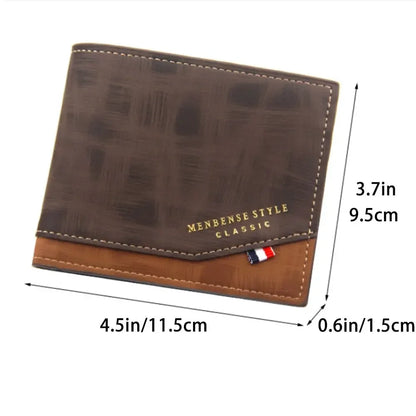 Portefeuilles courts pour hommes Givrés Grande capacité Portefeuille en cuir Multi-fentes Porte-monnaie Porte-photo Petits portefeuilles pour hommes cartera hombre