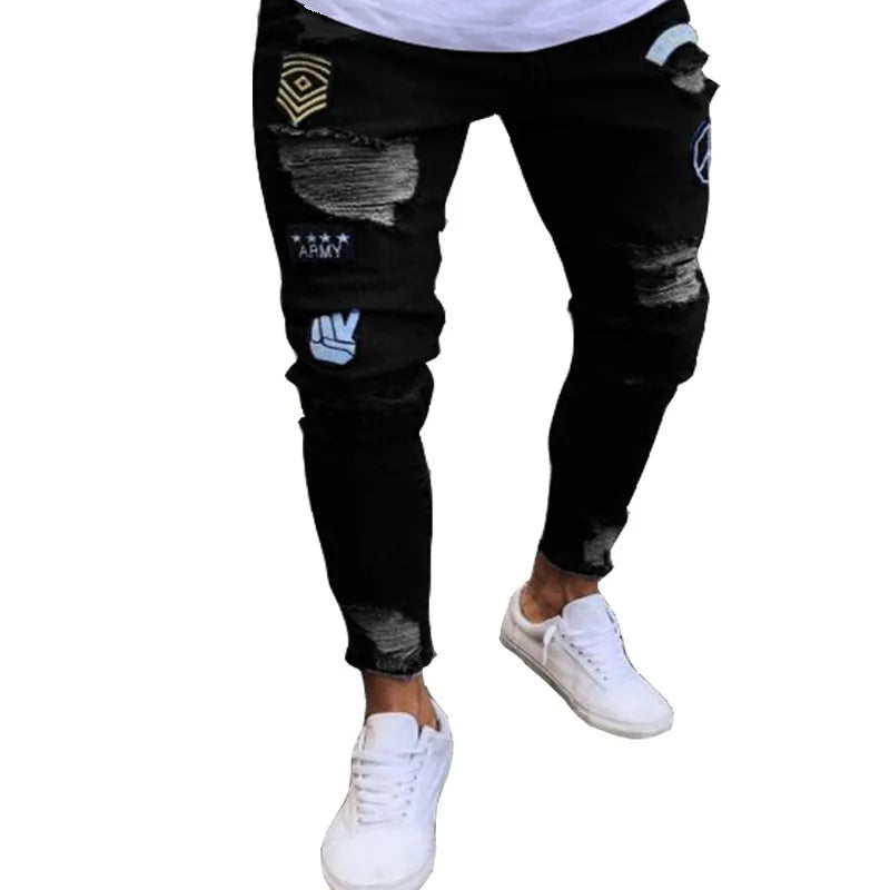 New 2025 high-quality Fashion Casual Cotton Business Black Denim Pants Male Trousers Men's Stretch Regular Fit Jeans S-XXXL