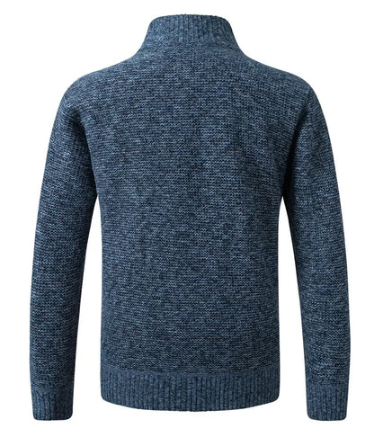 Autumn Winter New Men's Jacket Slim Fit Stand Collar Zipper Jacket Men Solid Thick Warm Jacket Men Sweater