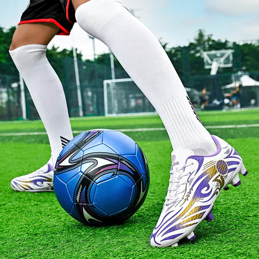 Original Soccer Cleats Man Training Shoes Outdoor Non-slip Children's Football Shoes Long Spikes Men's Futsal Shoes Size 32-45