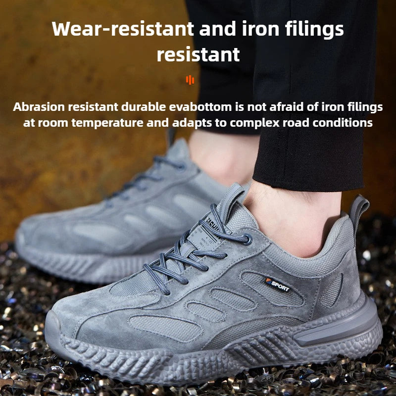 spring autumn light breathable work shoes mens work boots composite toe insulated shoes anti smash hard plastic toe safety shoes
