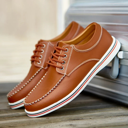 Men's casual business shoes flat shoes men's shoes handmade casual shoes British business people dress casual shoes plus size 47