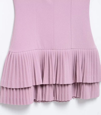 2025 Pleated Mini Dress Women Jumpsuit Backless Short Dresses for Women Straps Playsuit Dress Woman Party Women's Dress