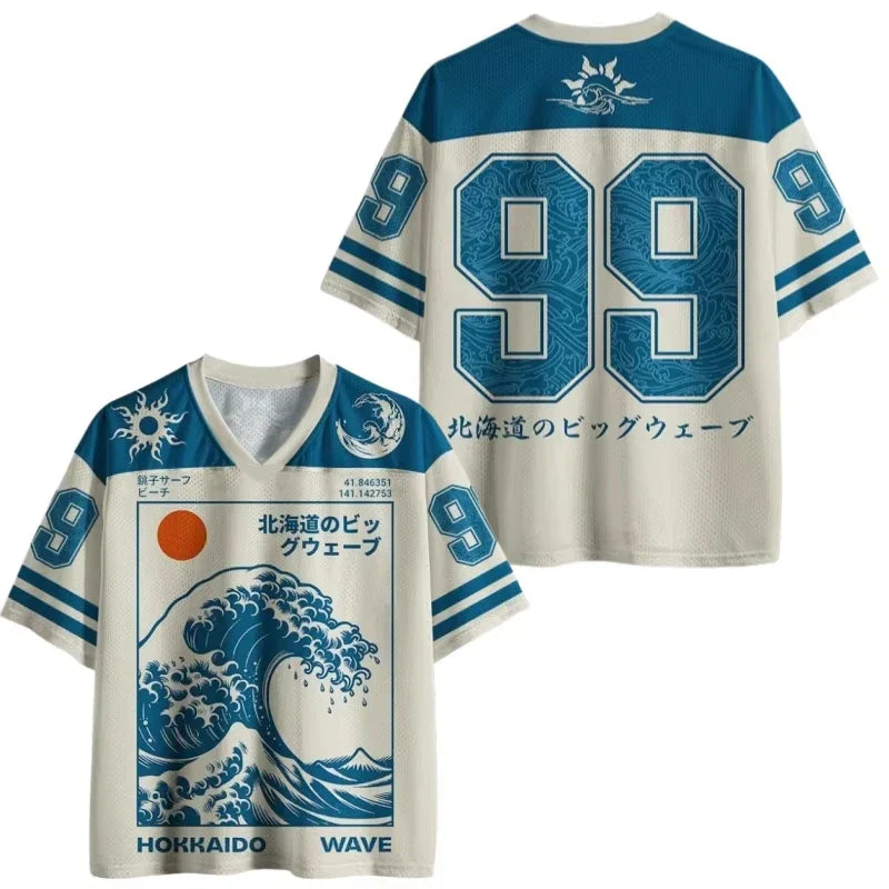 Japanese Style Trendy Harajuku 3d Printed V-neck Jersey Adults Fashion Casual Y2k Breathable Quick Drying Tshirt Unisex Tops Tee