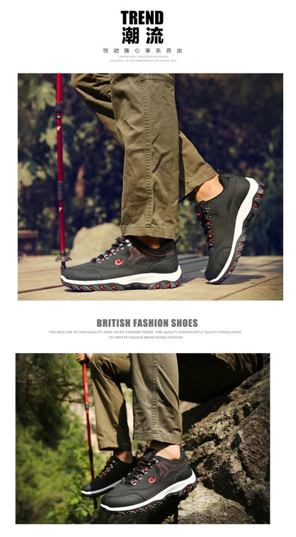 Men's leather Casual Shoes, Men's Sports Shoes, Spring,Autumn,Winter Shoes, Men's Tennis lightweight Wear-resistant Hiking Shoes