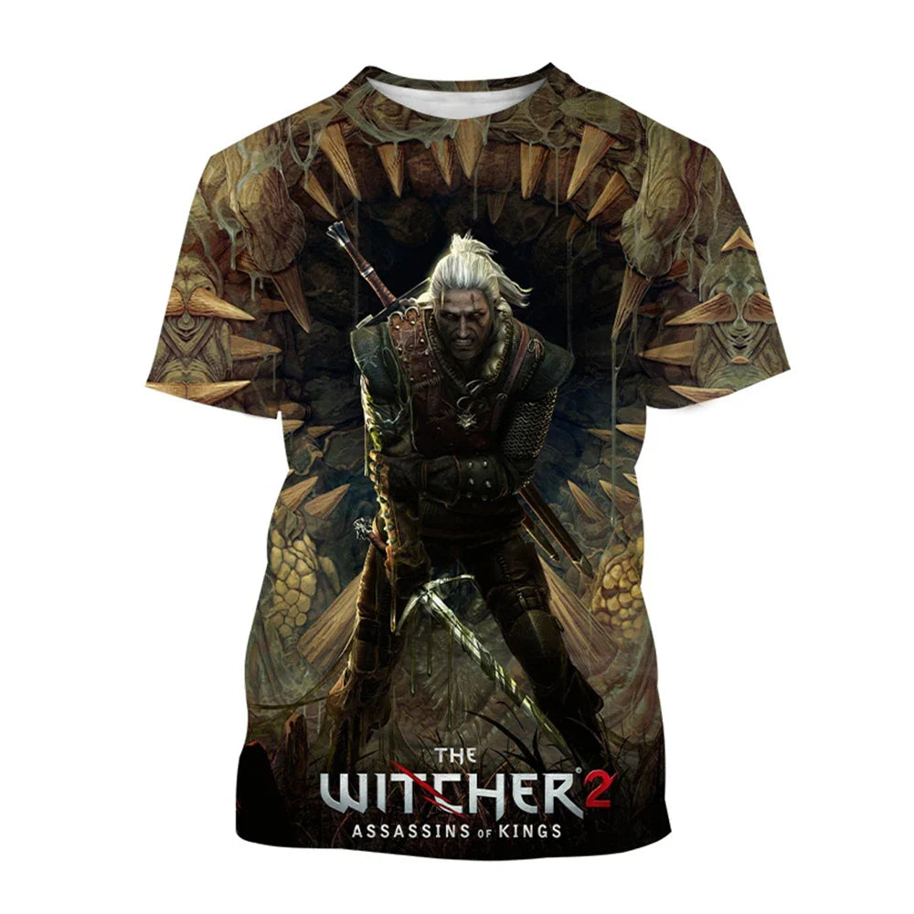 Latest Witcher 3D Printed T-shirt Fashion Role Playing Game Witcher King Assassin Casual Harajuku Neutral T-shirt
