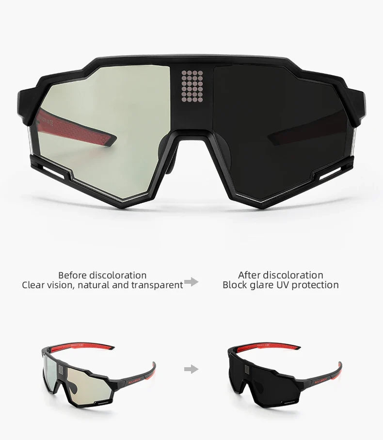 Sunglasses Polarized Cycling Glasses Electronic Color Change Glasses UV400 Safety Bike Bicycle Eyewear Sports Goggles