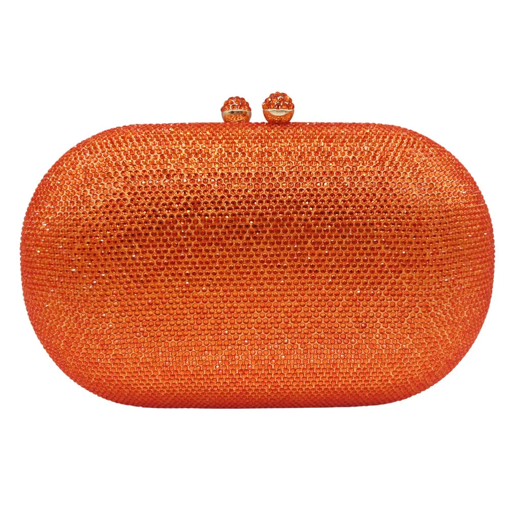Middle East Diamond Embellished Evening Bag Pure Color Rhinestone Women's Clutch Handbag Polyester Daily Match Magnetic Buckle