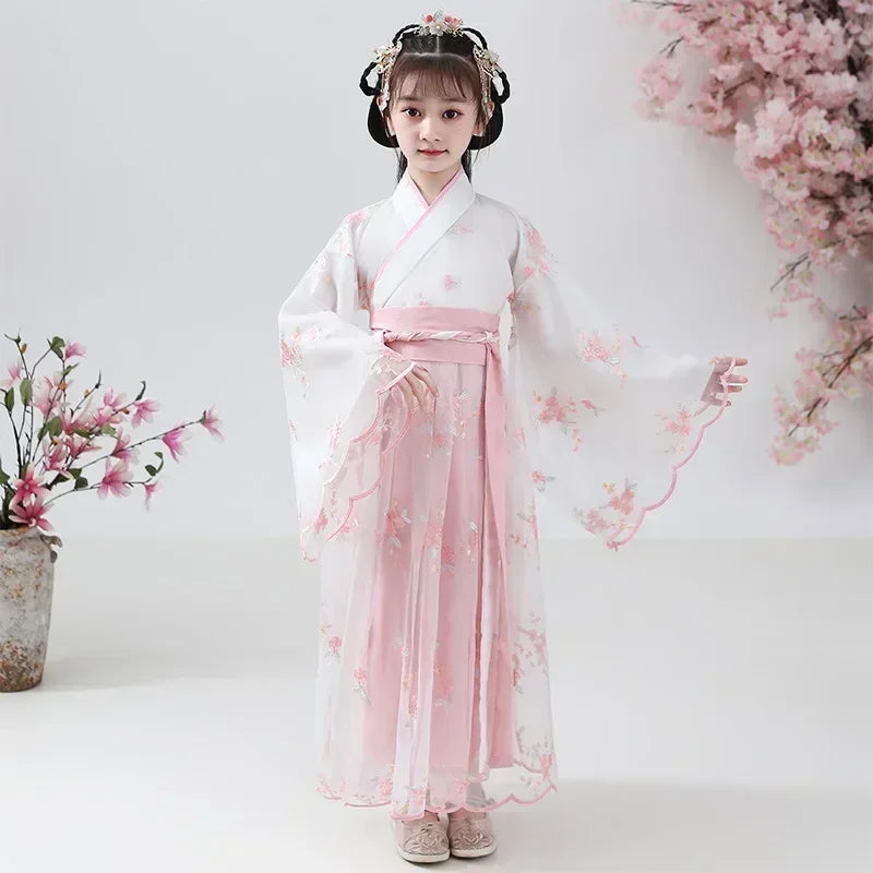 Girl Modern Hanfu Chinese Style Dress Halloween Fairy Kids Clothes Vestidos Traditional Cosplay Children Costume Girls Dresses