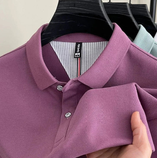100% cotton short sleeve polo shirt comfortable lightweight high-end brand fashionable simple summer men's casual lapel T-shirt