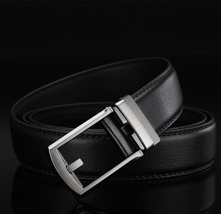 Men Belt Top Quality Cow Genuine Leather Men's Belt Cowhide Strap for Male Automatic Buckle Belts for Men Alloy Buckle Belt