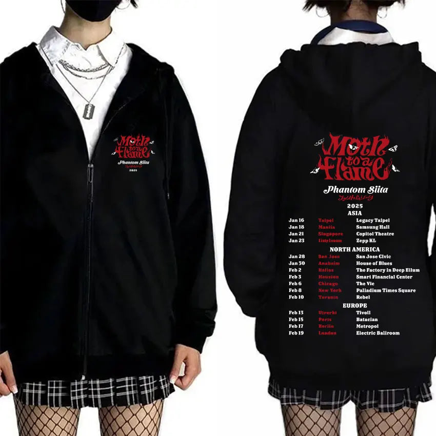 Ado World Tour 2025 Hibana Zipper Hoodie Men Women Clothing Fashion Japanese Style Streetwear Unisex Casual Fleece Zip Up Jacket
