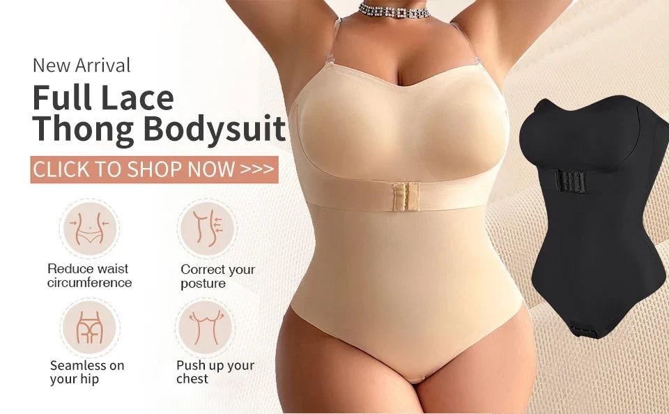 Large Size Strapless Thong Bodysuits Women Belly Control Full Body Shaper Adjustable Bust Removable Push Up Breast Underwear 4XL