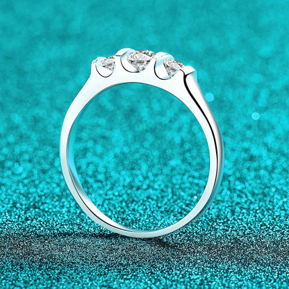 Full D VVS1 Moissanite Ring for Women 925 Sterling Silver with 18 K Gold Plated Wedding Party Women's Ring Fine Jewelry