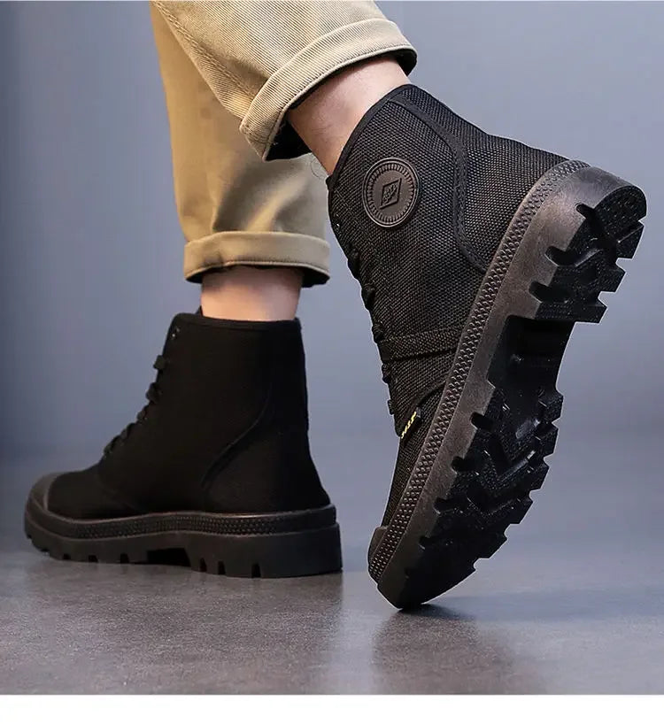 Canvas Ankle Retro Male Shoes Short Barrel Booties High Quality Men's Boots Designer Fashion Cheap Comfortable New Non Slip Y2k