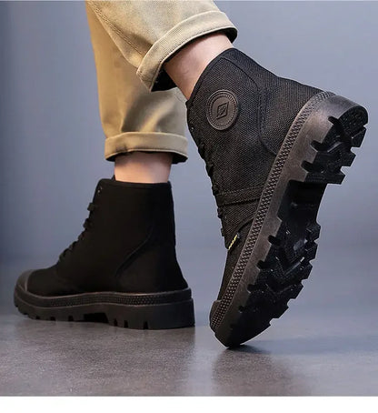 Canvas Ankle Retro Male Shoes Short Barrel Booties High Quality Men's Boots Designer Fashion Cheap Comfortable New Non Slip Y2k