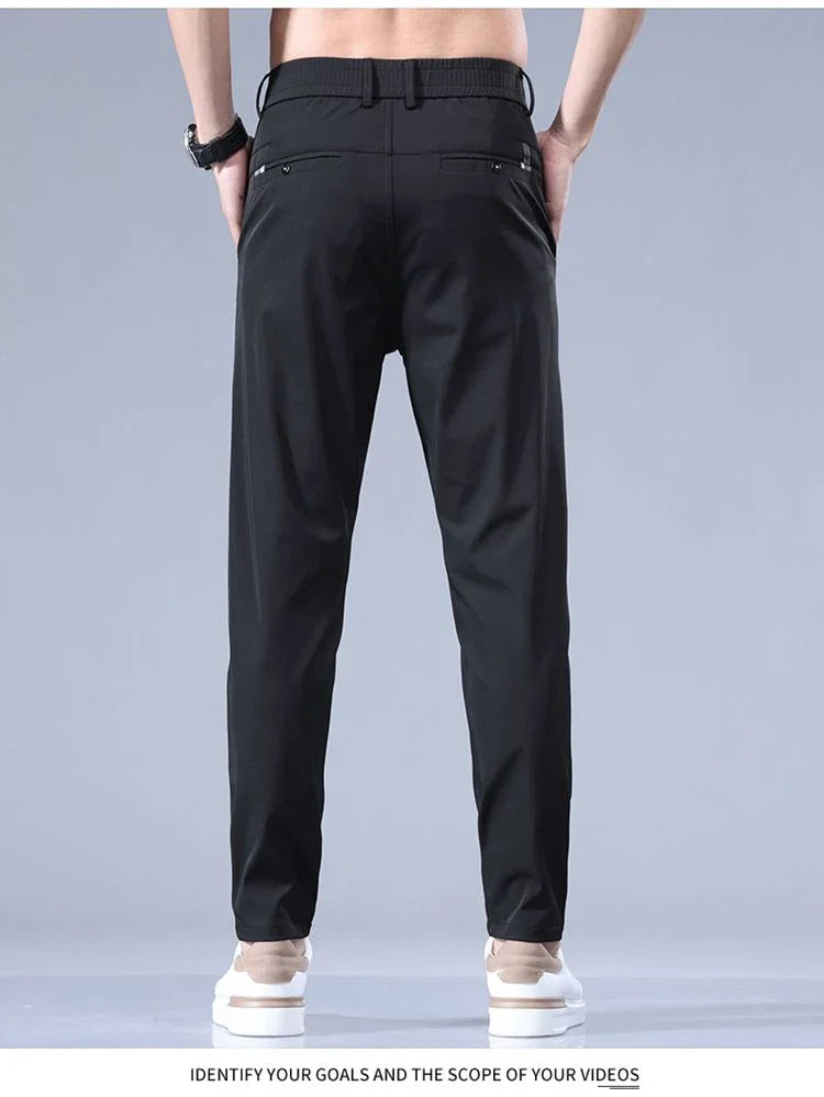 2026 Men's Summer Casual Pants Thin Ice Silk Men's Pants Fashion Straight  Elastic Men's New Pants Men's Pants