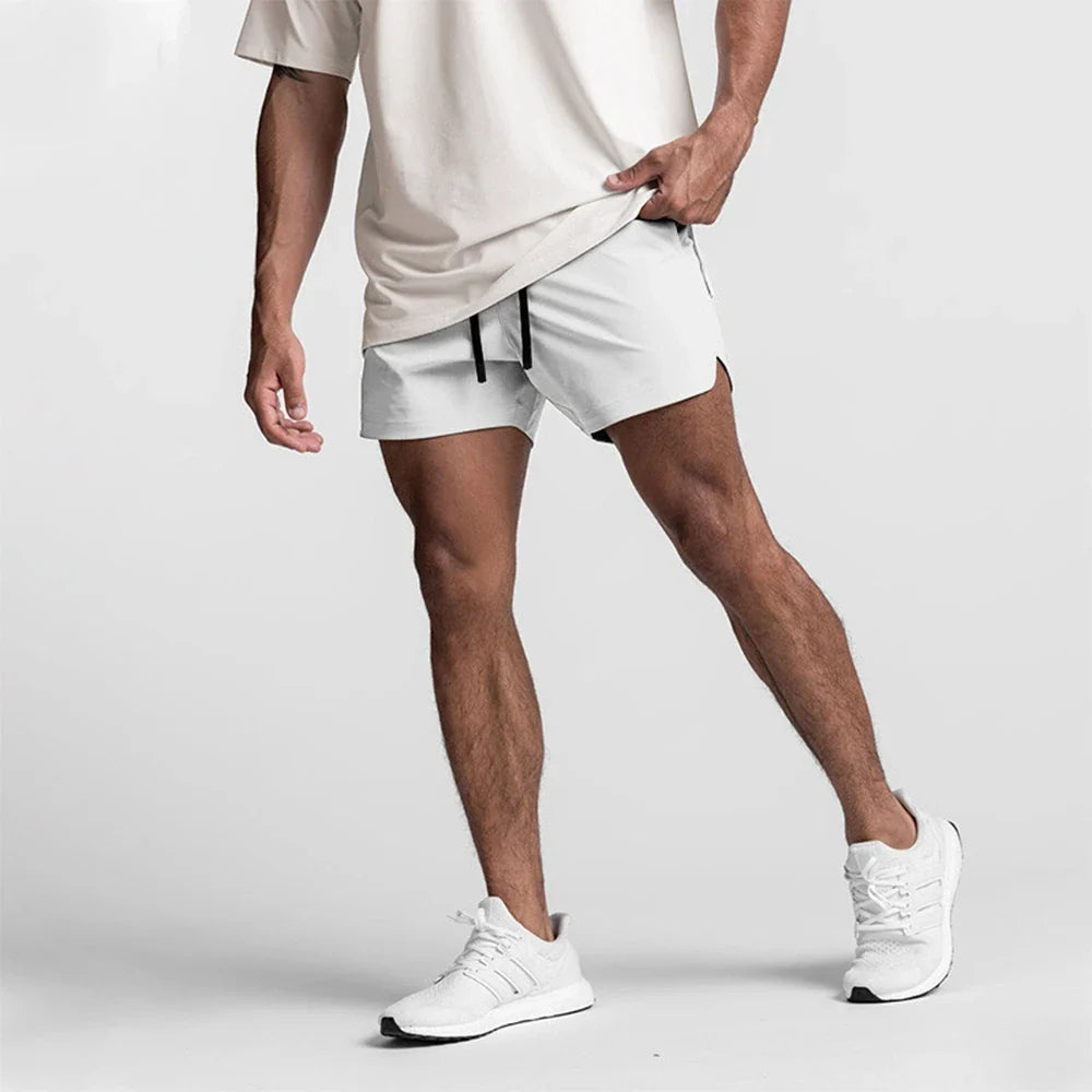 Mens Workout Fitness Shorts Summer Thin Breathable Jogger Shorts Gym Bodybuilding Quick Dry Leisure Running Shorts Soft Touch
