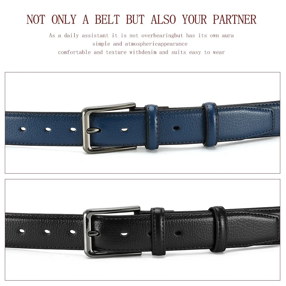 Men's Fashion Metal Alloy Automatic Buckle Adult Leather Brand Jeans Business Belt