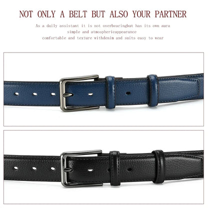 Men's Fashion Metal Alloy Automatic Buckle Adult Leather Brand Jeans Business Belt