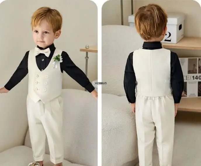 Newborn Baby Boys 1 Year Birthday Suit Kids Formal Photograph Suit Children Wedding Dress Child Performance Party Dance Costume