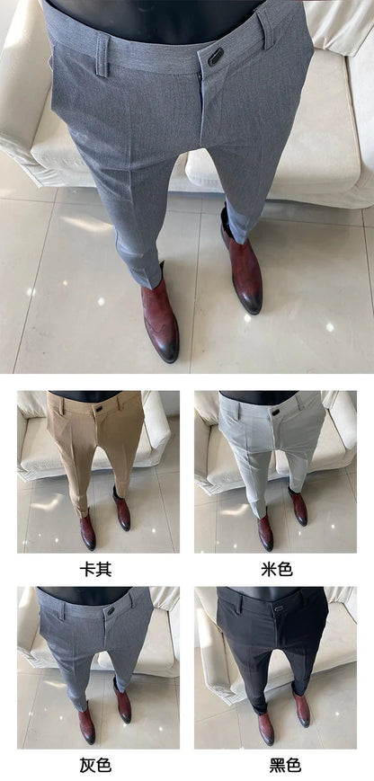 Summer Light Thin Men's Suit Pants 2026 New High Quality Men Formal Business Office Social Solid Color Slim Fit Casual Trousers