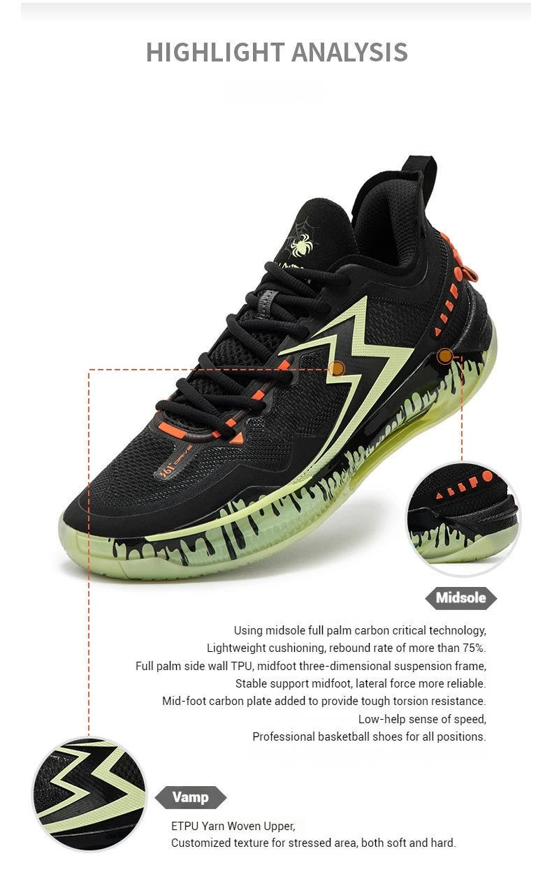 BIG3 5.0 Quick PRO Men's Basketball Shoes New Profssional Rebound Wear-resistant Non-Slip Male Sneakers 672441119