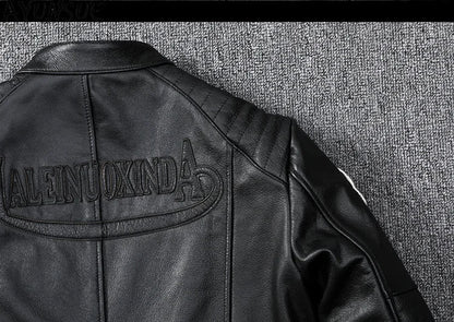 Mens Leather Jacket Autumn Men Clothing Handsome Motorcycle Jackets Two Colors Short Coats Kurtka Męska Skórzana Slim