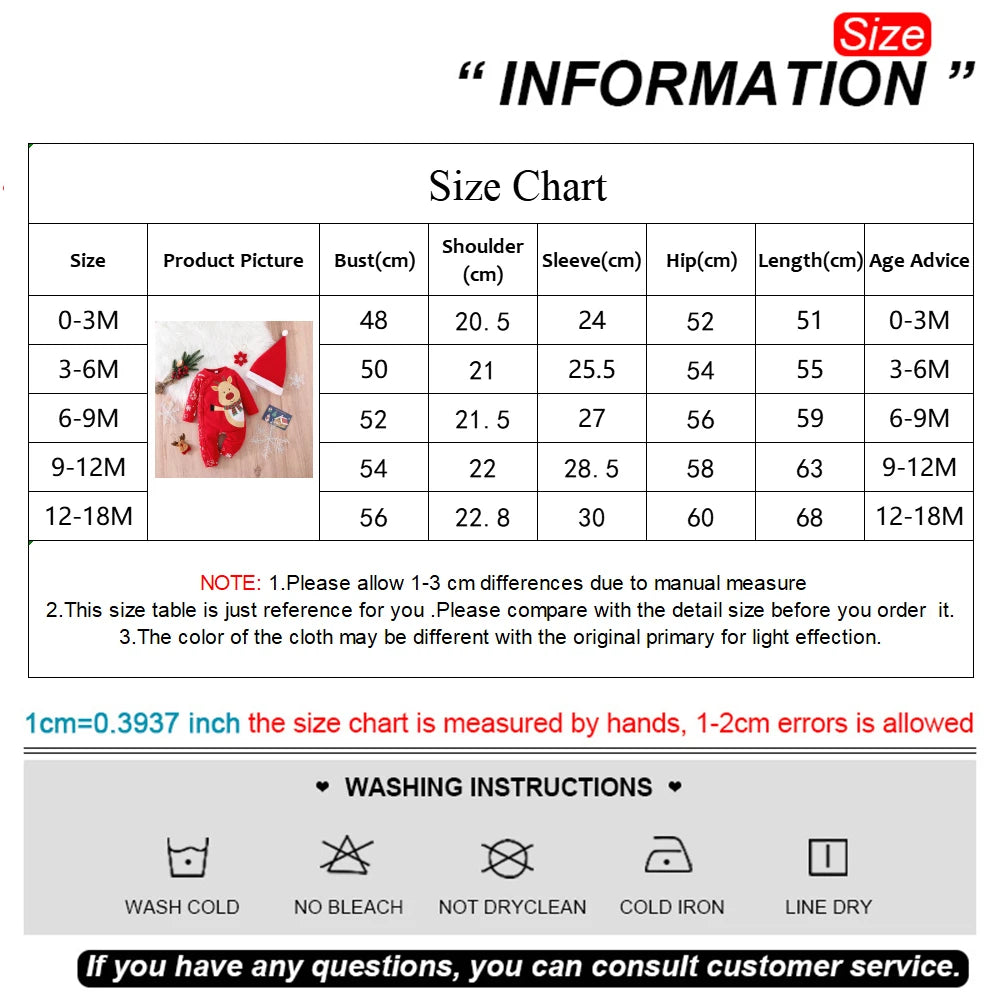 Prowow 0-18M Baby Christmas Costume Cartoon Deer Jumpsuit With Santa Hat Christmas Baby Romper For Newborn New Year Costume