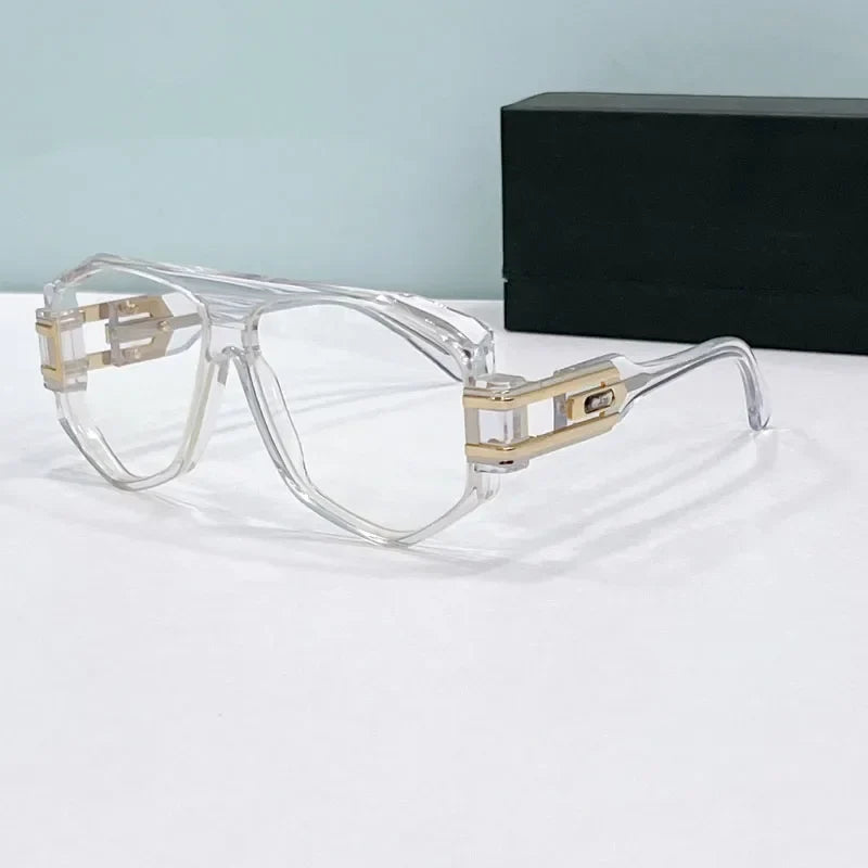 163 luxury designer men's sunglasses  women high quality acetate alloy irregular square frame Prescription eyeglasses fashion