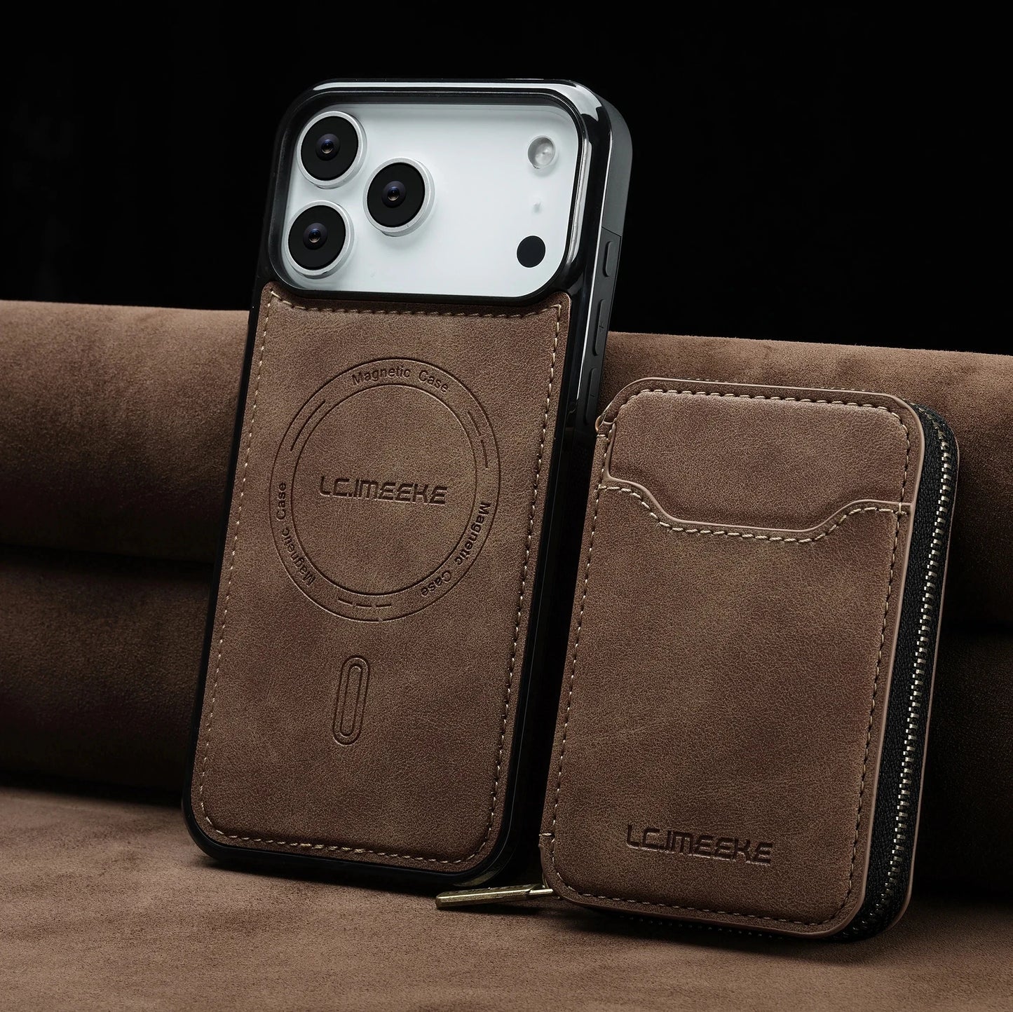 Detachable Magnetic Wallet Leather Phone Case for IPhone 17 Pro Max Air 16 Plus 15 14 13 12 11 Pro 16E Anti-Theft Brush Cover