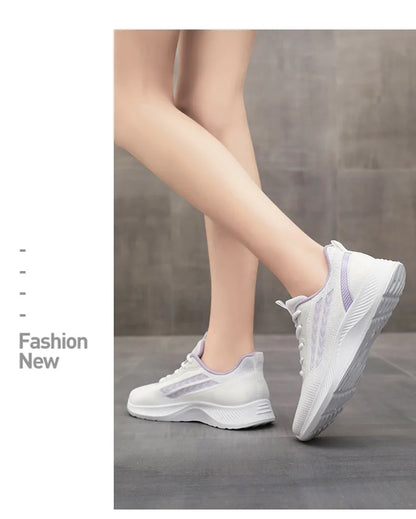Women's Breathable Mesh Sneakers Platform Sole Korean Style Spring Casual Sports Shoe Plus Size Orthopedic  Height Walking Shoes