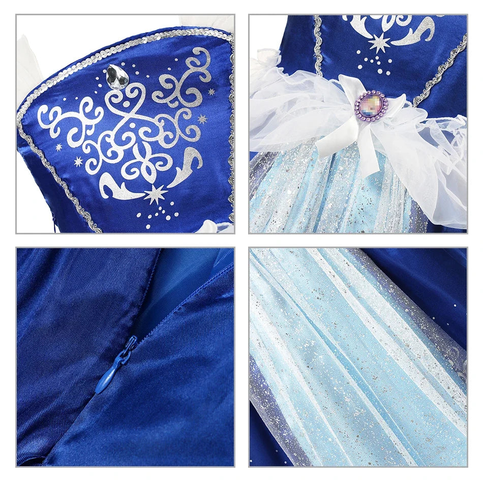 Summer Princess Costume Party Fancy Flower Vestido New 2025 Christmas Birthday Carnival Dress Up Rapunzal Belle Disguise Frock