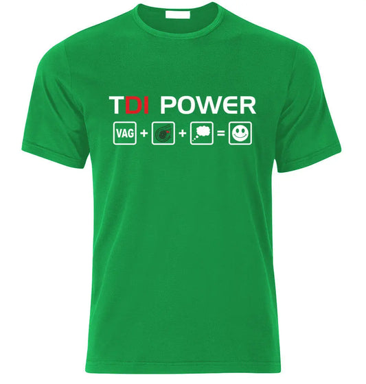 Tdi Power Vag + Turbocharger Fun Fan T Shirt Cool Short Sleeve Christmas Gift A T-shirt for Car Fans