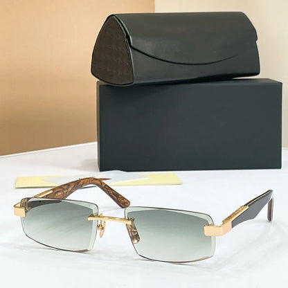High Quality THE ARTIST II Rectangle Rimless Sunglasses Gradient Germany Design UV400 for Men Women Classcical Vintage Glasses