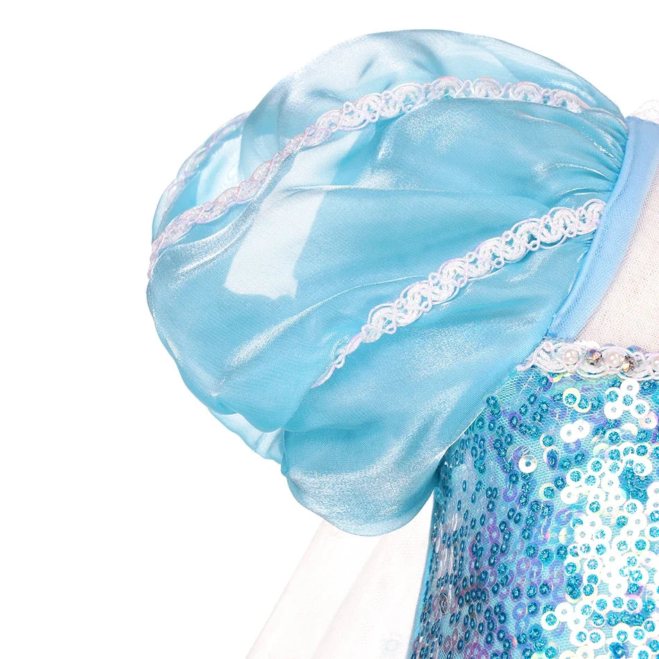 Elsa Kid Princess Halloween Cosplay Dress Fancy Costume Girl Snow Queen Princess Vestidos Party Children Clothes