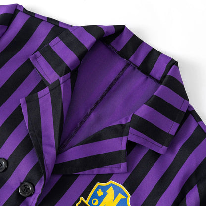 Girls Costumes Kids Black Striped Uniform Suit Birthday Party Halloween Cosplay Dresses For Kids