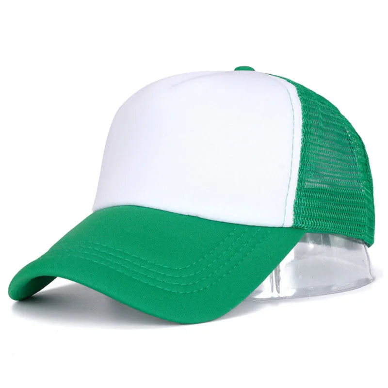 Mesh Baseball Cap Adjustable Snapback Hats For Women Men Unisex Hip Hop Trucker Cap Dad Hat Sponge Soft Breathable Black