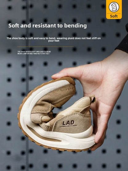 light summer safety shoes for men breathable work shoes odor proof work boots with steel toe cap construction protection shoes