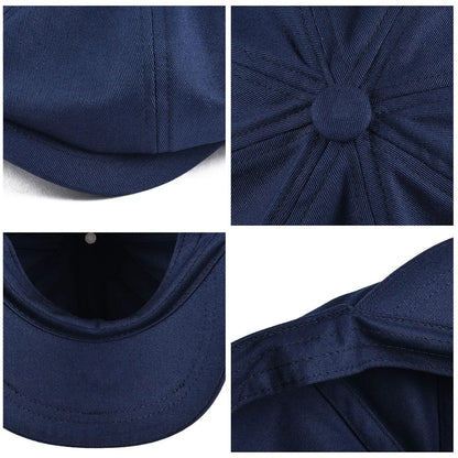 Men's Newsboy Cap Twill Cotton 8 Panel Hat Flat Ivy Cabbie Casual Baker Caps Gatsby Hat Retro Hats Boina Beret for Male