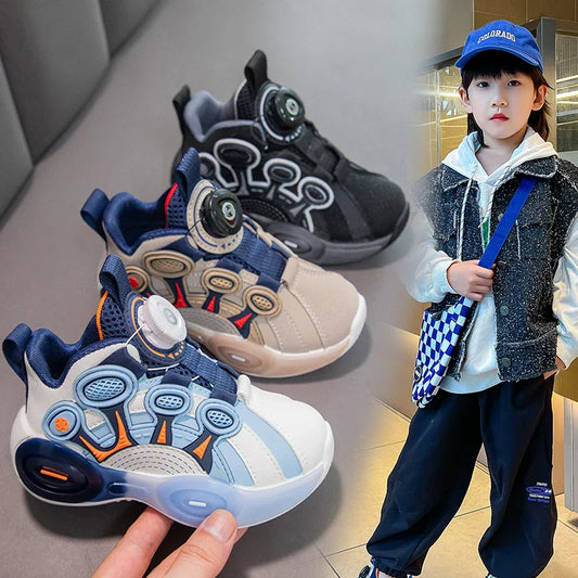 Children Fashion Sneaker Boys Casual Shoes Leather Flat Student Walking Shoes Outdoor Girl Basketball Sports Footwear Zapatillas