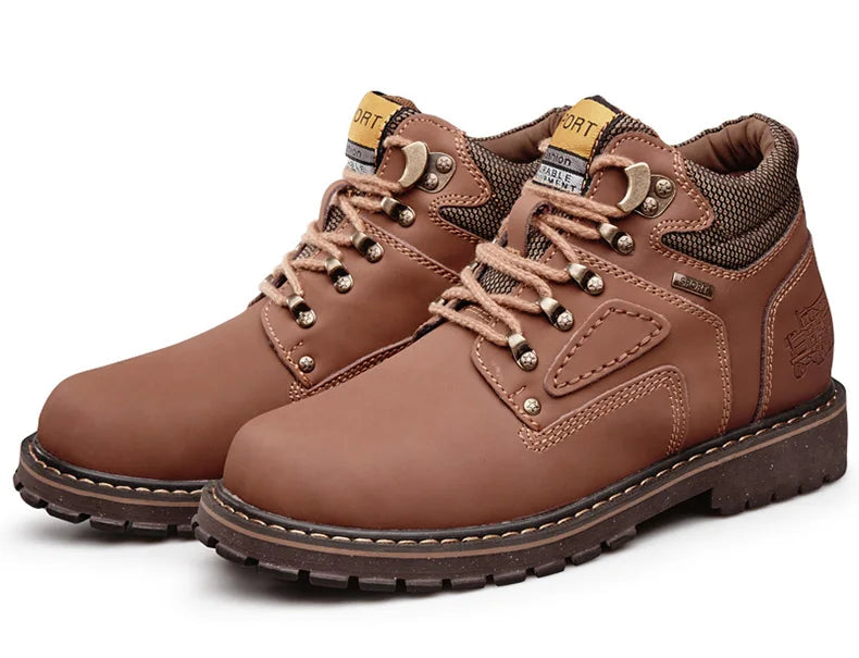 Natural Cow Leather Men’s Women Boots Handmade Retro Winter Autumn Shoes Ankle Snow Boots for Men Top Quality Shoes Dropshipping